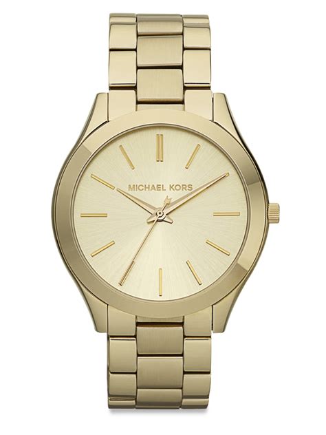 michael michael kors women's slim runway bracelet watch mk6545